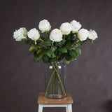 Shades 4 Seasons White Rose Single Stem Flower WHITE PLASTIC Shades 4 Seasons