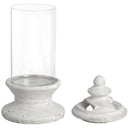 Shades 4 Seasons Glass Candle Holder with Vintage Style WHITE STONE Shades 4 Seasons