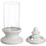 Shades 4 Seasons Glass Candle Holder with Vintage Style WHITE STONE Shades 4 Seasons