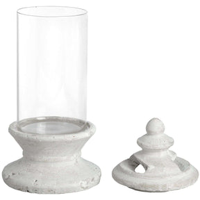 Shades 4 Seasons Glass Candle Holder with Vintage Style WHITE STONE Shades 4 Seasons