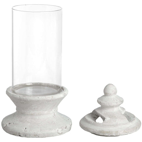 Shades 4 Seasons Glass Candle Holder with Vintage Style WHITE STONE Shades 4 Seasons