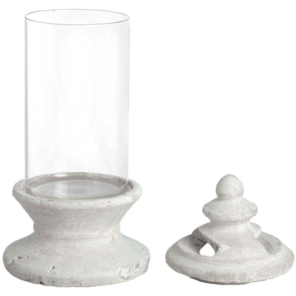 Shades 4 Seasons Glass Candle Holder with Vintage Style WHITE STONE Shades 4 Seasons