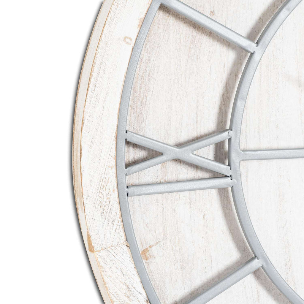 Shades 4 Seasons White Wall Clock with Rustic Roman Numerals Shades 4 Seasons