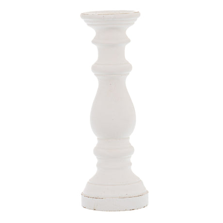 Matt White Ceramic Column Candle Holder WHITE CERAMIC Shades 4 Seasons