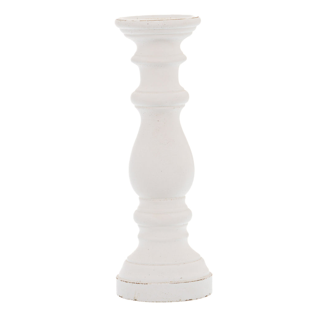 Matt White Ceramic Column Candle Holder WHITE CERAMIC Shades 4 Seasons