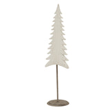 Whitewashed Tall Tree decoration on a metal base for Christmas room decorations