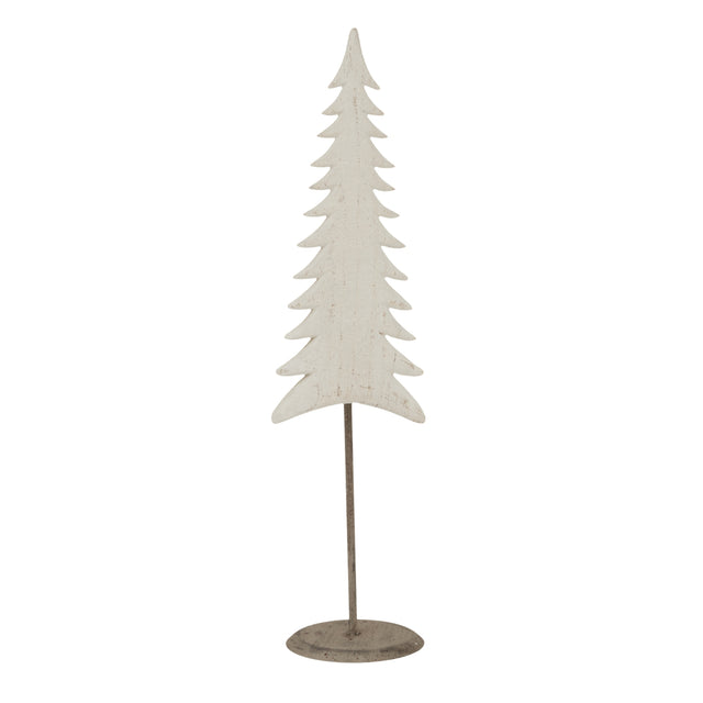Whitewashed Tall Tree decoration perfect for enhancing festive Christmas room decor
