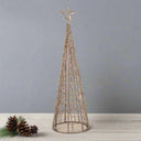 Large LED Wicker Christmas Tree With Star BROWN WICKER Shades 4 Seasons