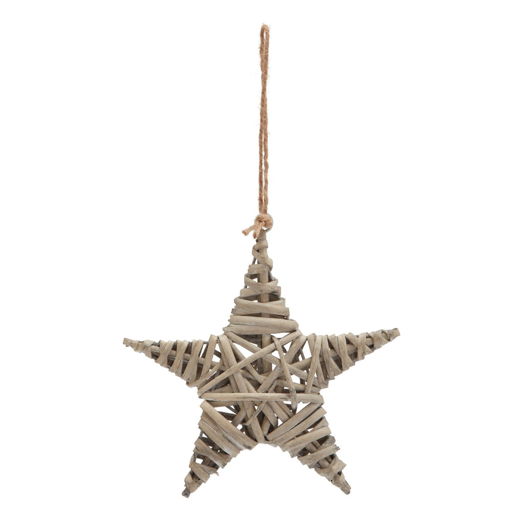 The Noel Collection Medium Wicker Star Decoration BROWN WICKER Shades 4 Seasons