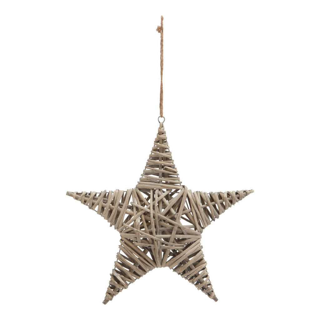 The Noel Collection Large Wicker Star Decoration BROWN WICKER Shades 4 Seasons