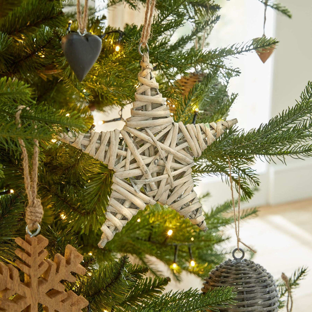 The Noel Collection Medium Wicker Star Decoration Shades 4 Seasons