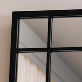 Jobu Home Window Mirror with a Modern Black Frame and Classic Grid Design for Elegant Decor