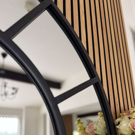 Jobu Home Window Mirror with a sleek black frame and stylish design for modern interiors