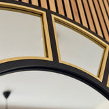 Jobu Home Window Mirror with a stylish gold and black frame, perfect for modern interiors