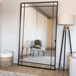 Jobu Home Window Mirror with a sleek black frame, ideal for modern interiors