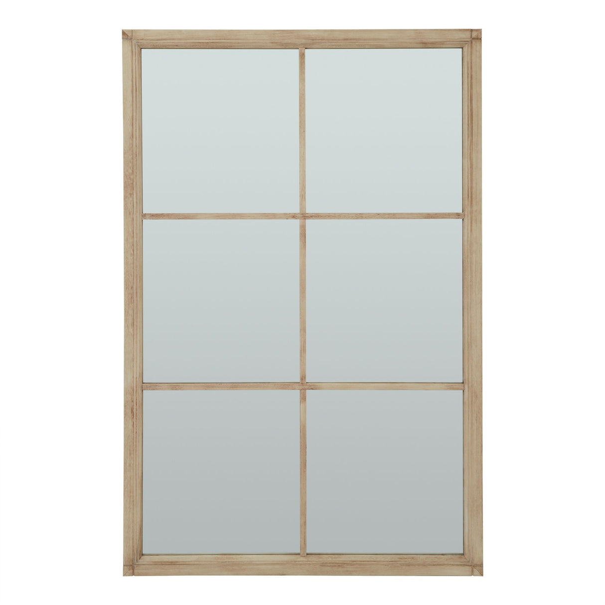 Shades 4 Seasons Window Mirror - Stylish Wall Decor BROWN WOOD Shades 4 Seasons