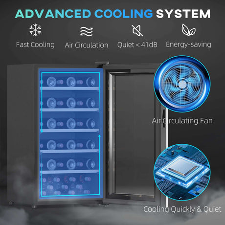 HOMCOM 41 Bottle Wine Cooler Fridge, Freestanding Wine Refrigerator HOMCOM