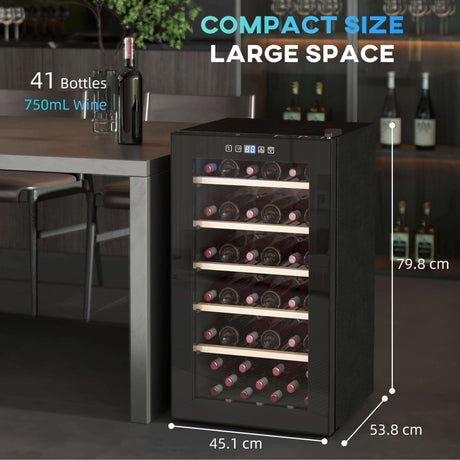 HOMCOM 41 Bottle Wine Cooler Fridge, Freestanding Wine Refrigerator HOMCOM