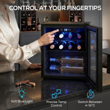 Wise Galleria Wine Cooler with blue light and precise temperature control for optimal wine storage