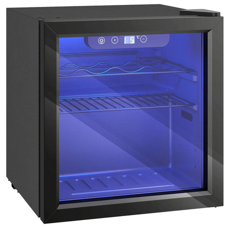 Wise Galleria Wine Cooler with adjustable shelves and LED interior light for optimal wine storage