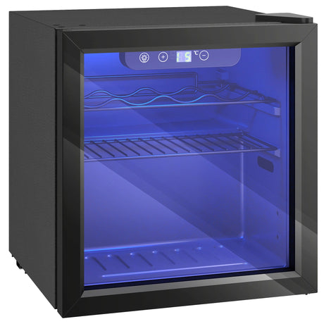 Wise Galleria Wine Cooler with adjustable shelves and LED interior light for optimal wine storage