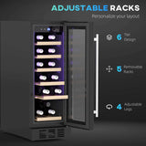 Wise Galleria Wine Fridge with adjustable racks and 6 tier design for optimal wine storage
