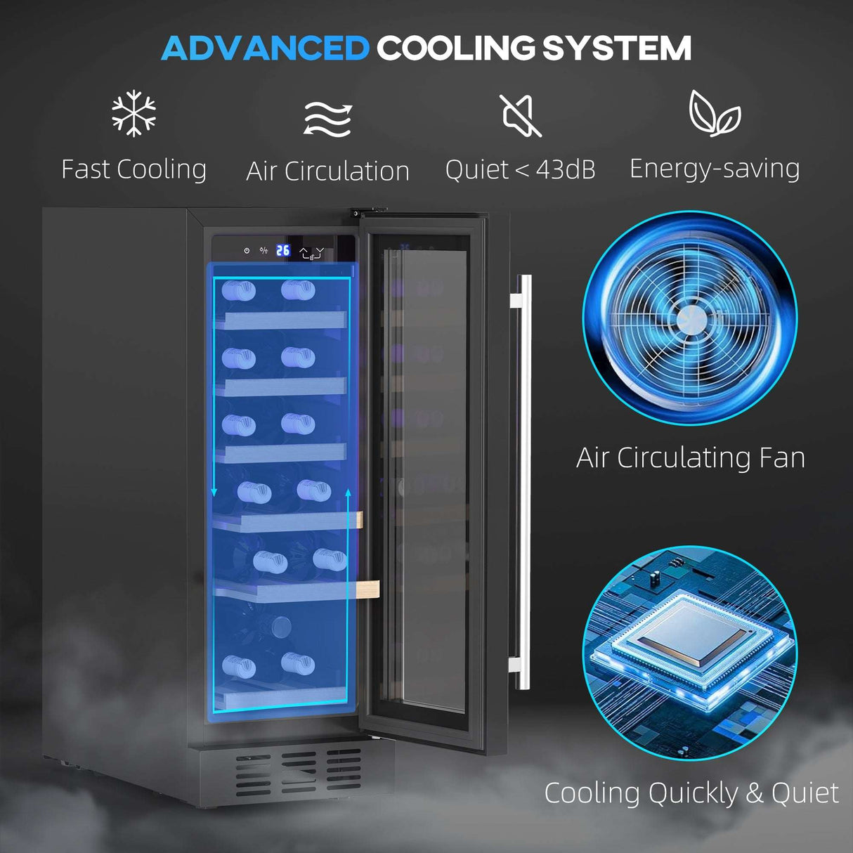 Wise Galleria Wine Fridge with advanced cooling system and energy-saving features