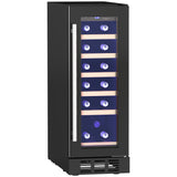 Wise Galleria Wine Fridge with Glass Door and Wooden Shelves for Optimal Wine Storage