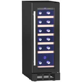 Wise Galleria Wine Fridge with Glass Door and Wooden Shelves for Optimal Wine Storage