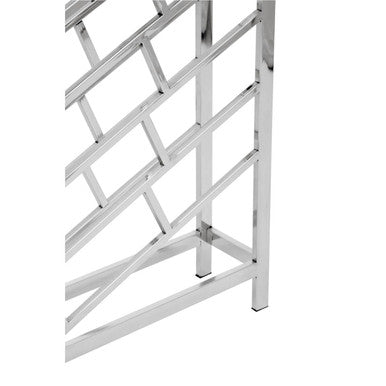 Orsina modern Wine Rack with a sleek chrome finish and geometric design for stylish storage