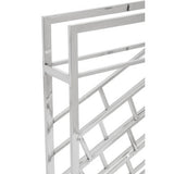 Orsina Modern Silver Wine Rack with Sleek Geometric Design for Stylish Storage