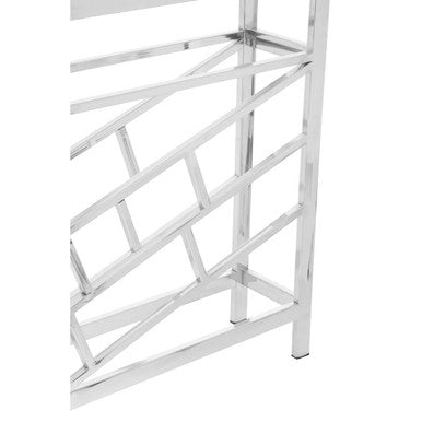 Orsina modern wine rack with sleek chrome finish and geometric design for stylish home decor