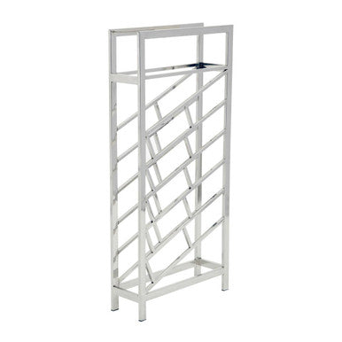 Orsina Modern Stainless Steel Wine Rack with Geometric Design for Stylish Wine Storage
