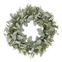 Winter Wreath With Lambs Ear And Wax Flower WHITE PLASTIC Shades 4 Seasons