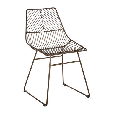 Orsina Wire Chair in sleek metal design, perfect for modern dining spaces