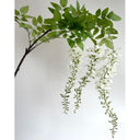Elegant Wisteria Spray with cascading white flowers and lush green leaves for home decor
