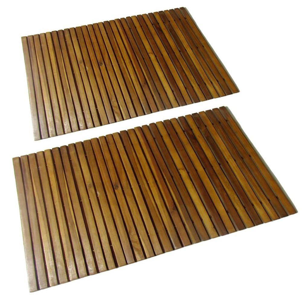 2 -3 pcs Acacia Bath Mat 80 x 50 cm 2 vidaXL