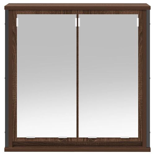 vidaXL Bathroom Wall Cabinet with Mirror Brown Oak 60x21x60 cm vidaXL