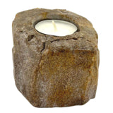 Petrified Wood Candle Holder - Single Low AW Dropship UK