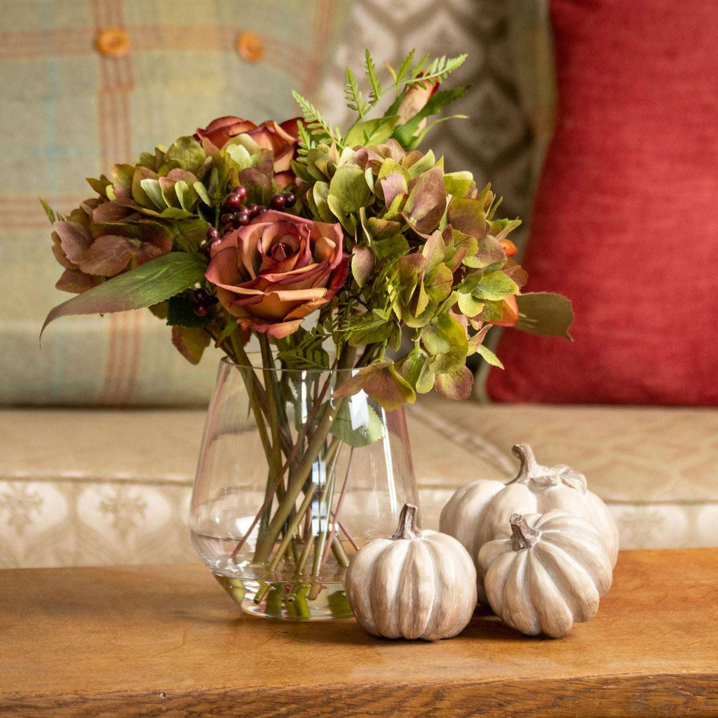 Set Of Six Carved Wood Effect Pumpkins Shades 4 Seasons