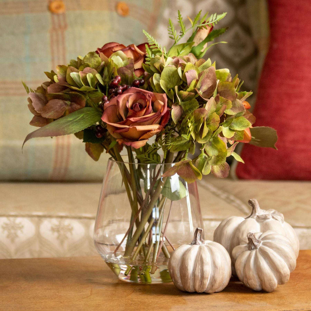 Set Of Three Carved Wood Effect Pumpkins Shades 4 Seasons
