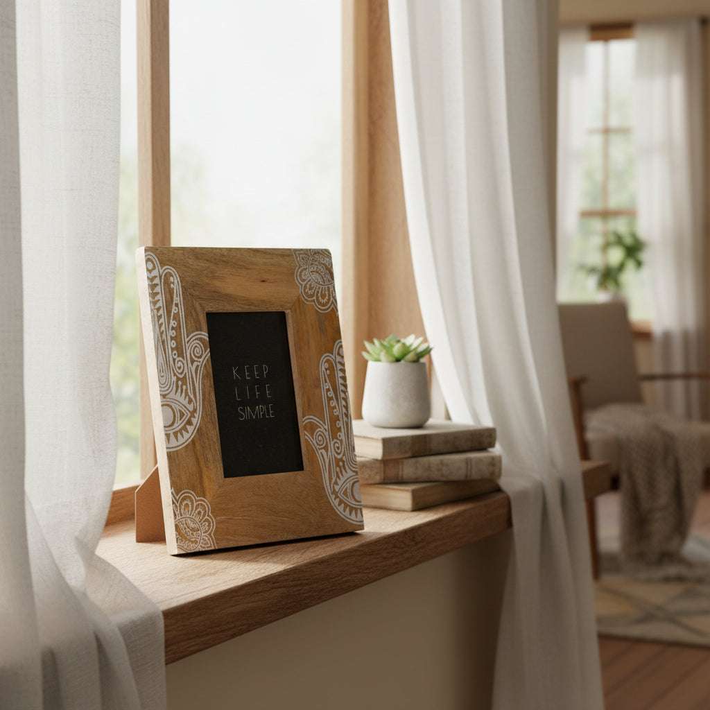 Med Mango Wood Picture Frame - Hansa - White AW Dropship UK