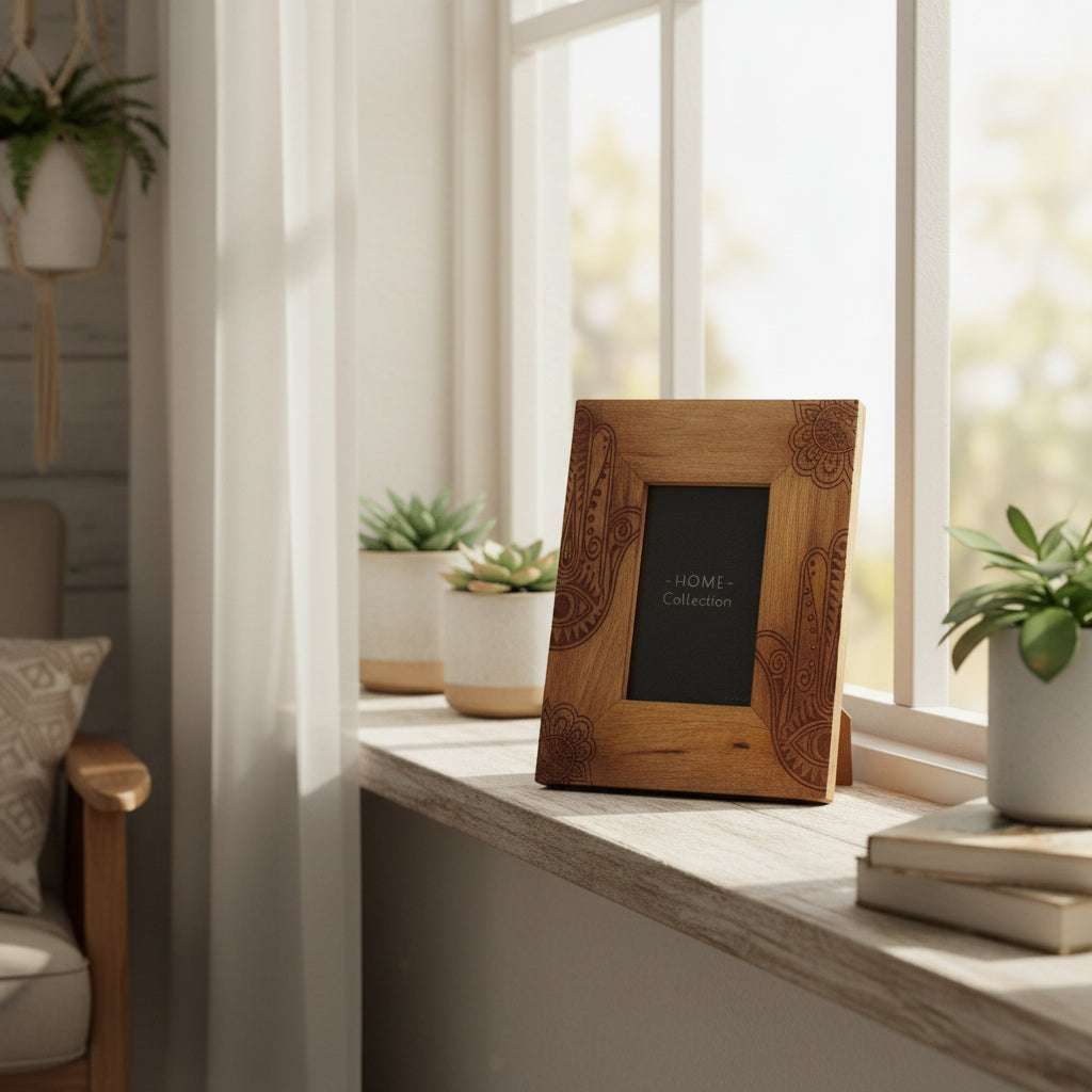 Med Mango Wood Picture Frame - Hansa - Black AW Dropship UK