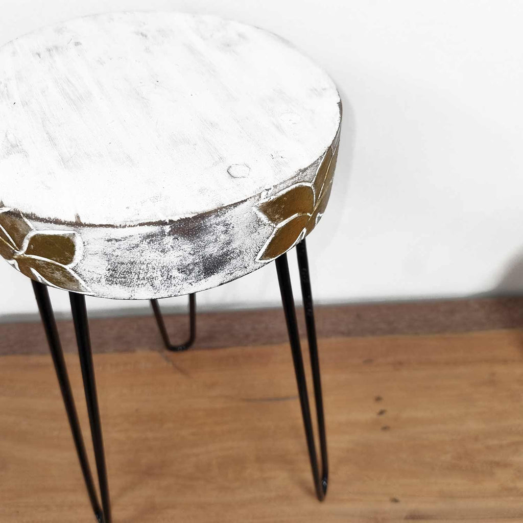 Albasia Wood Plant Stand - Whitewash AW Dropship UK