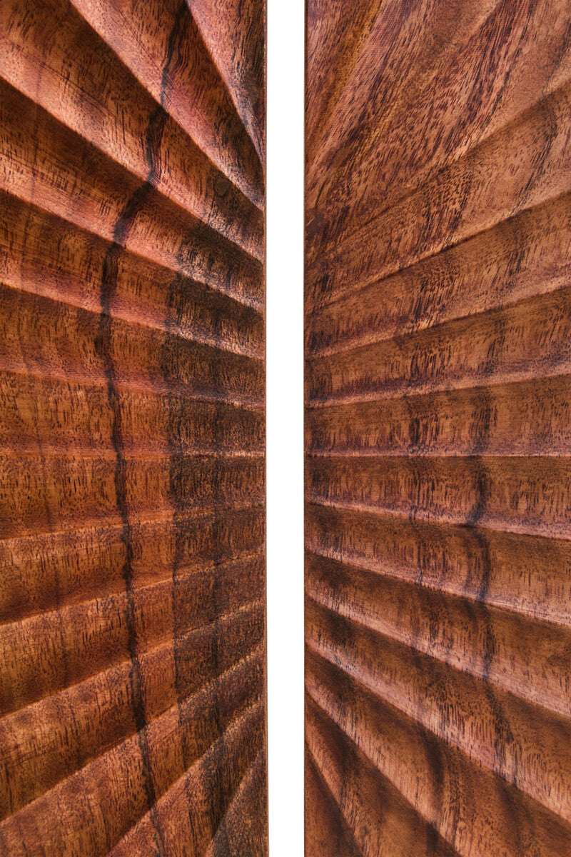 Orsina Wood Sculpture with Intricate Grooved Design for Elegant Home Decor