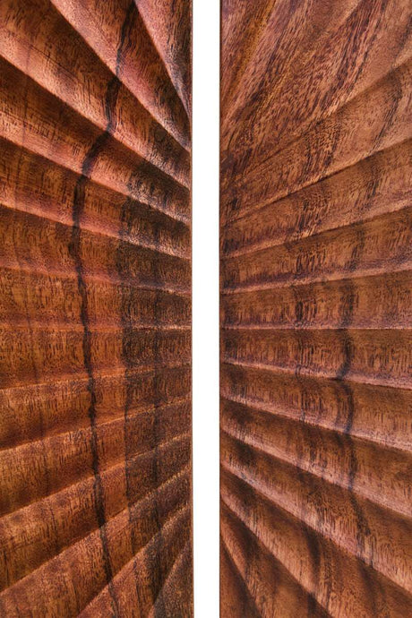 Orsina Wood Sculpture with Intricate Grooved Design for Elegant Home Decor