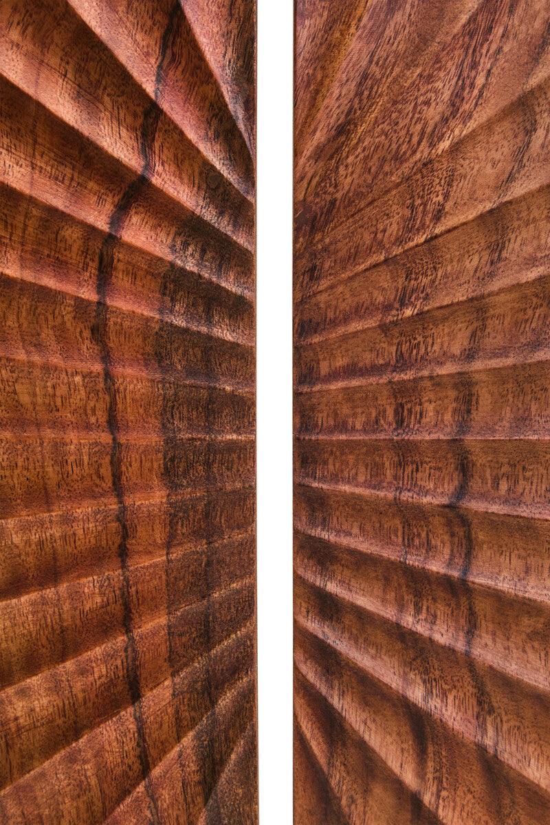 Orsina Wood Sculpture with Intricate Grooved Design for Elegant Home Decor