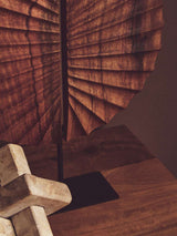 Orsina Wood Sculpture with Intricate Leaf Design on a Sturdy Base for Home Decor