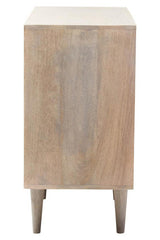 Satna Jute Black and White Design Mango Wood Sideboard Orsina