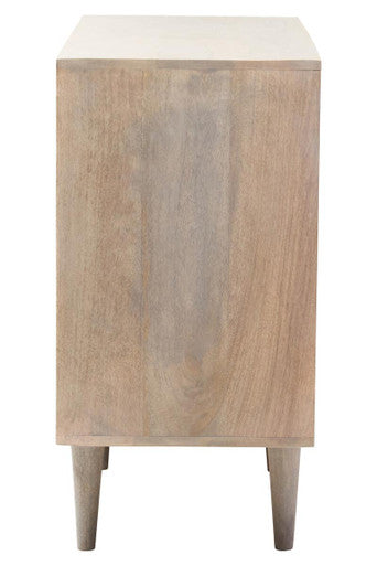 Satna Jute Black and White Design Mango Wood Sideboard Orsina